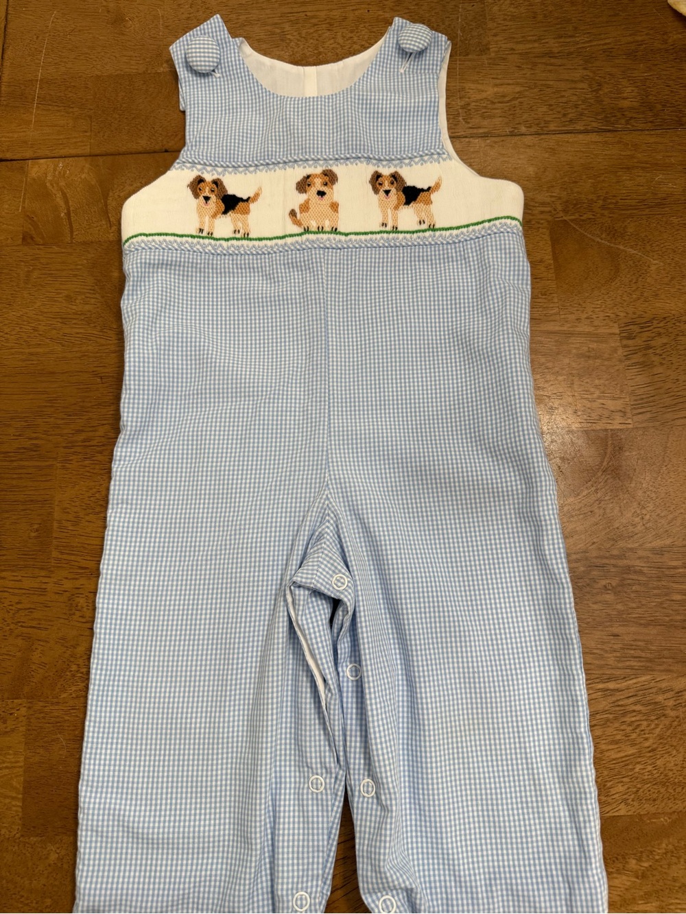 Light Blue Smocked Puppy dogs jumper